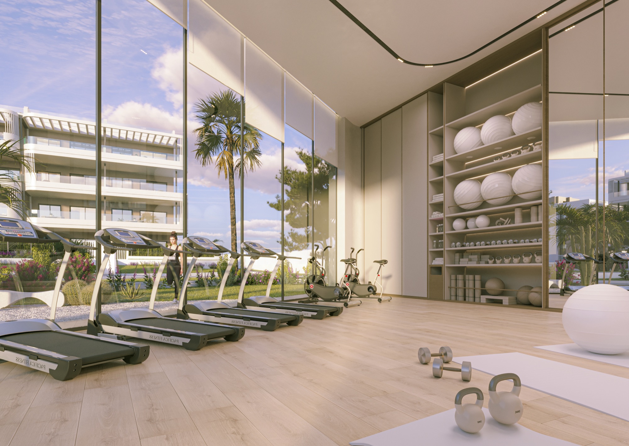 Gym render at La Hoya Sunset Apartments
