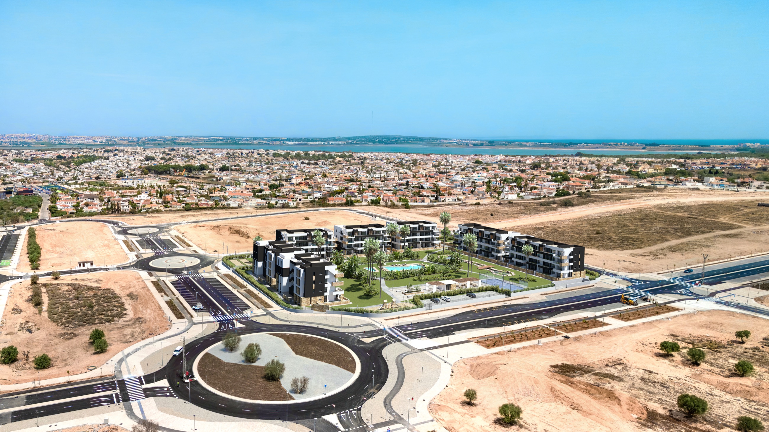 Aerial render of La Hoya Torrevieja and its surroundings