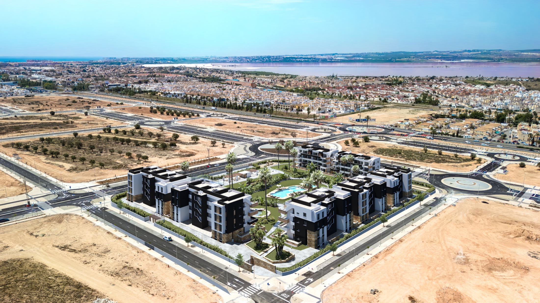 La Hoya in de omgeving van Torrevieja met zicht op stad en water