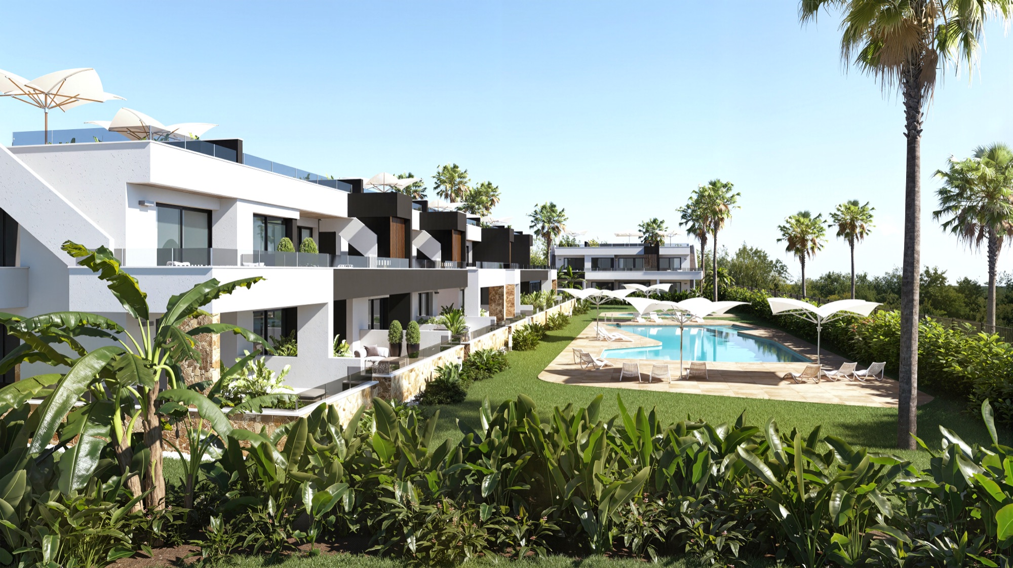 Lo Marabu homes around the communal pool and gardens